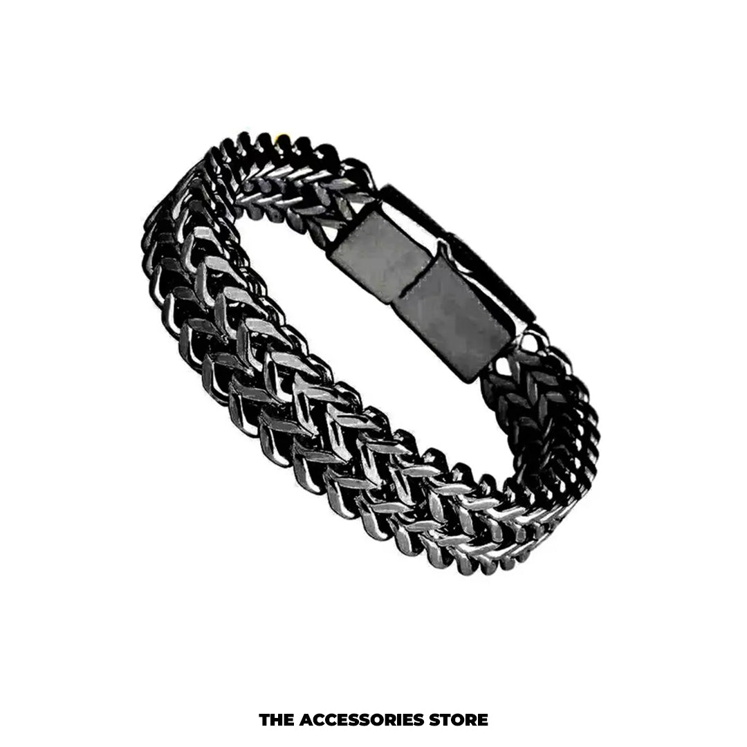 Dual Obsidian Bracelet Black