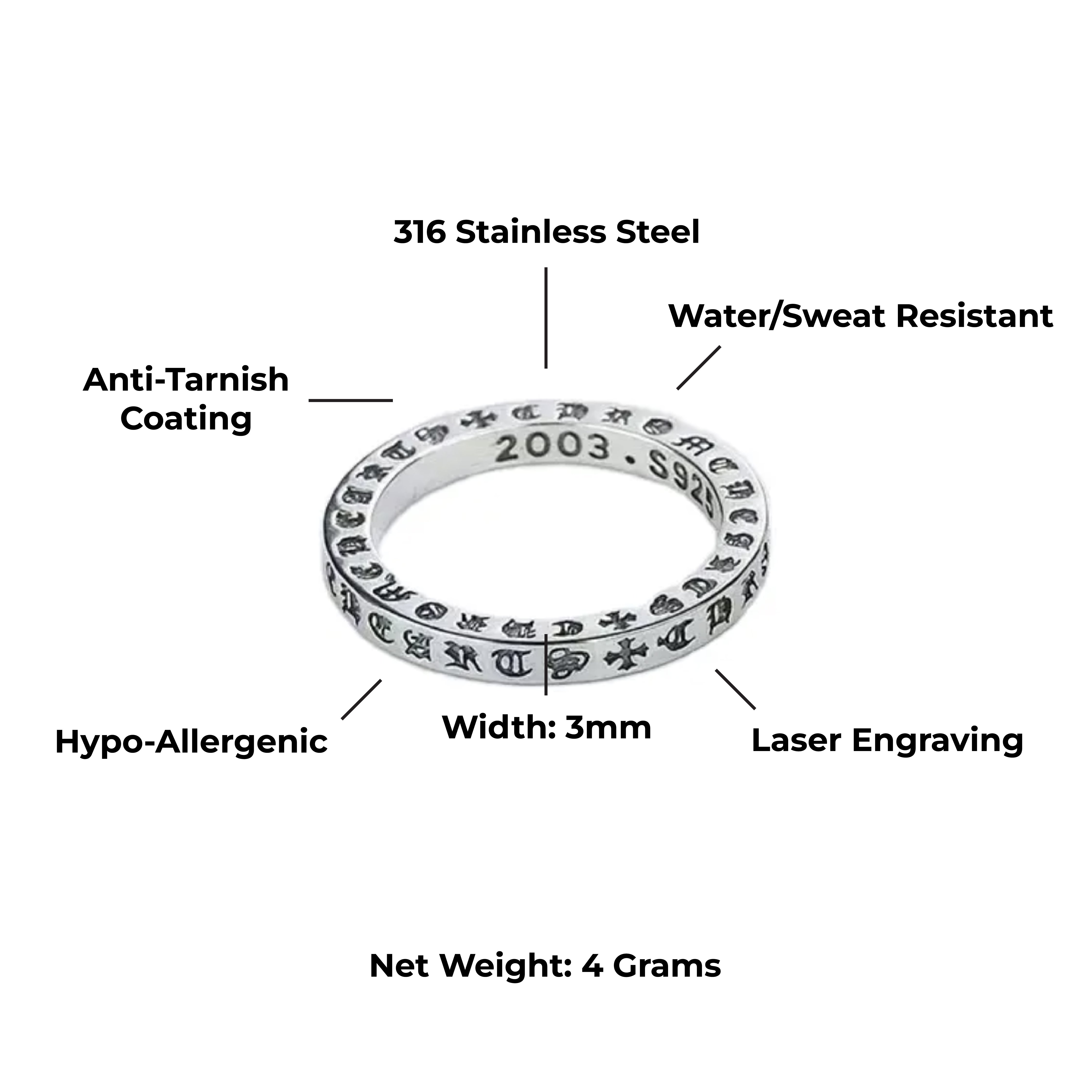 Forged Script Spacer Ring V2