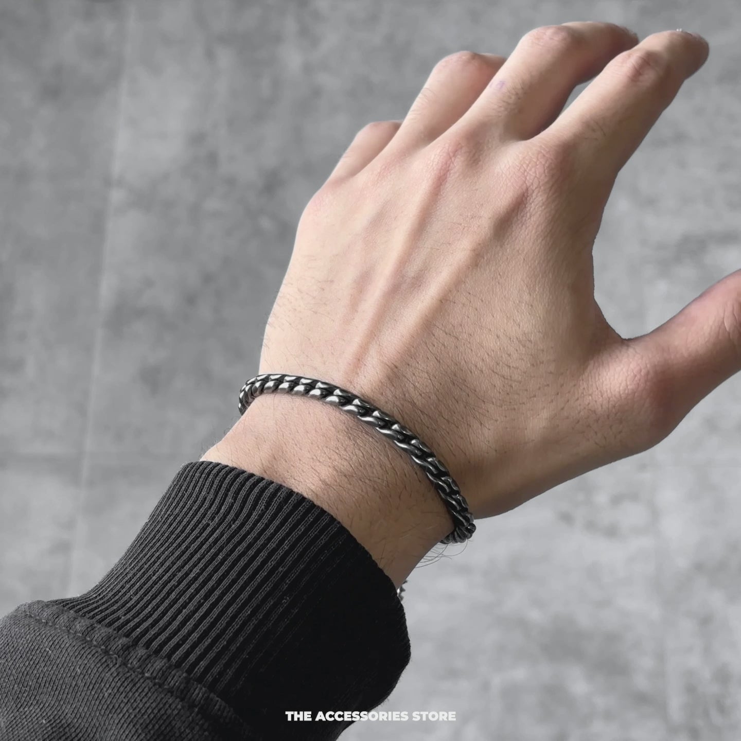 Obsidian Flat Curb Bracelet 5MM
