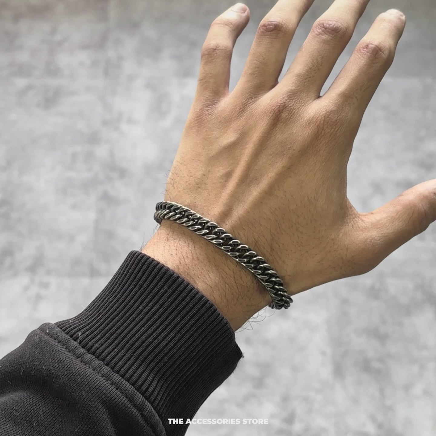 Obsidian Cuban Bracelet 7MM